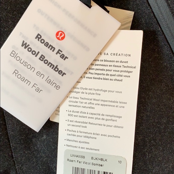 NWT Lululemon Roam Far Wool Bomber black - Picture 7 of 8
